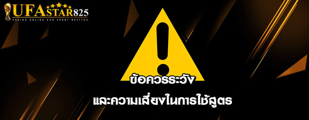 ข้อควรระวังและความเสี่ยงในการใช้สูตร